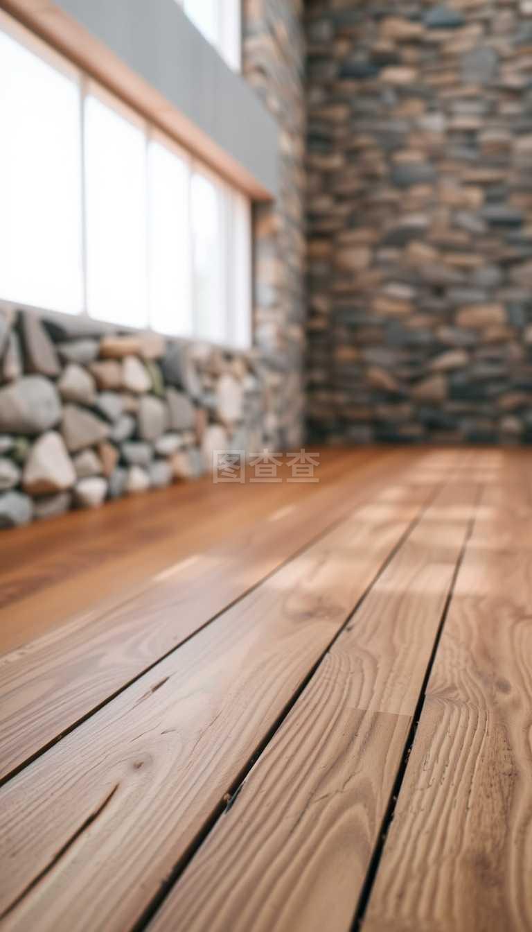 巖壁和木地板。